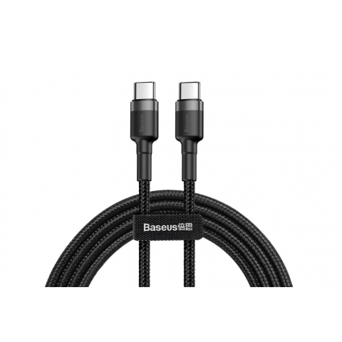 Laidas USB C - USB C 60W 3A (PD2.0, QC3.0) 2m pintas Baseus CATKLF-HG1